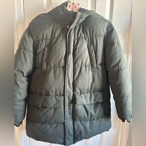 Boys Olive Green Quilted Jacket